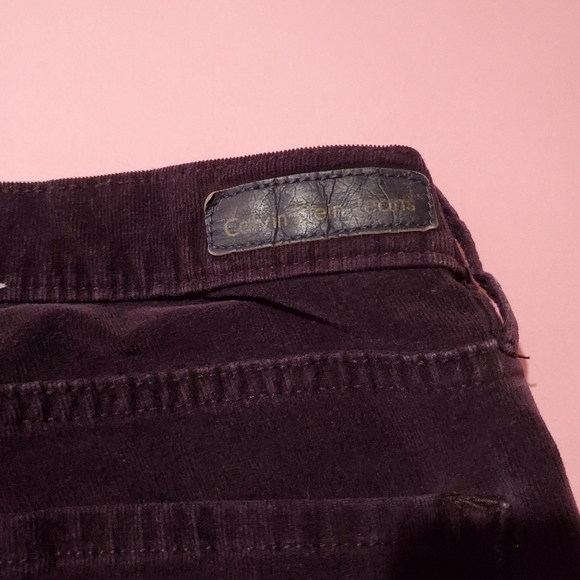 Calvin Klein Dark Plum Purple Velvet Straight Leg Jeans Fall - Picture 12 of 12